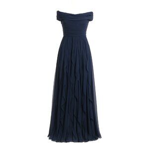 Tadashi Shoji Strapless Navy Gown